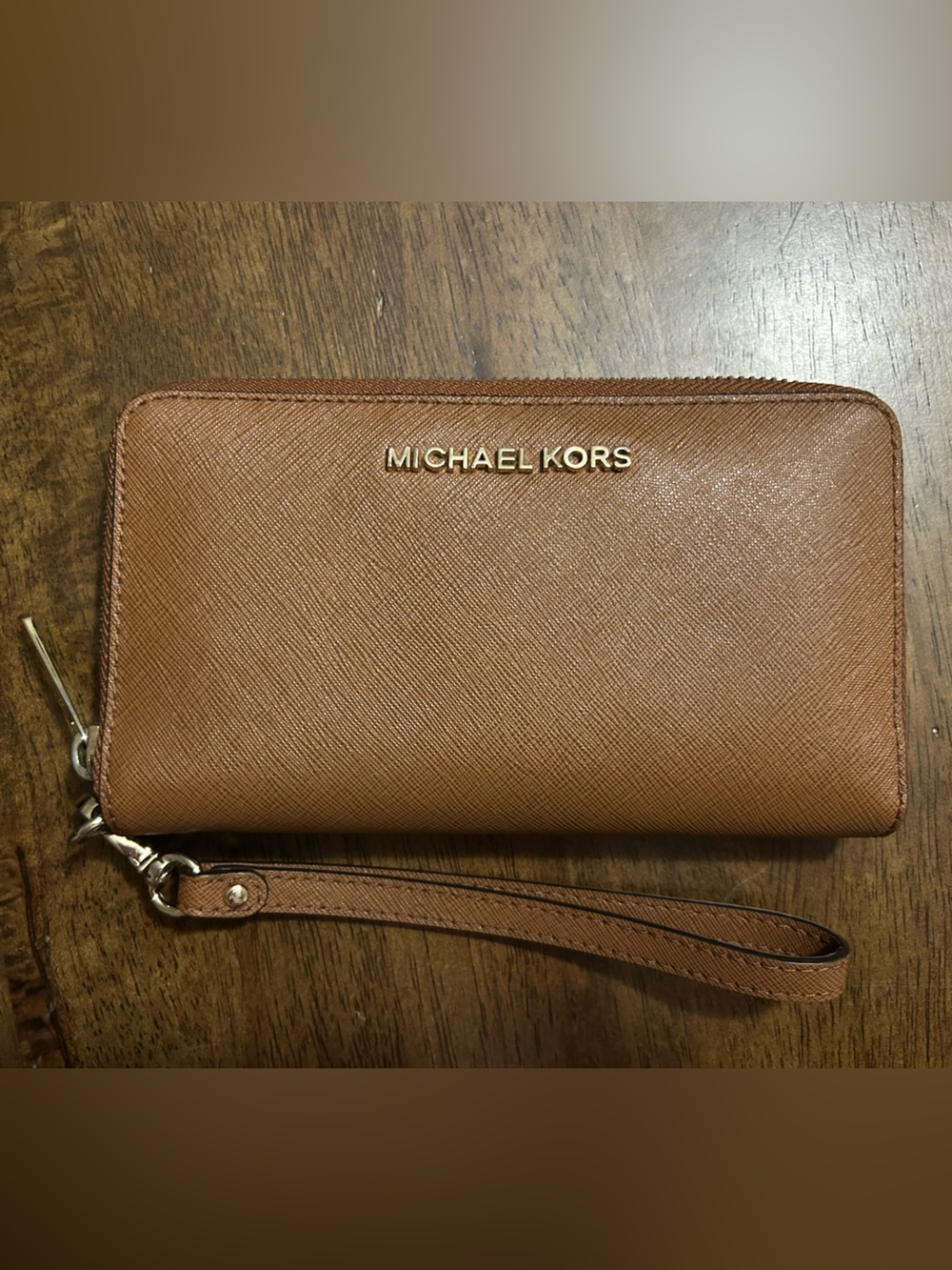 Michael Kors Brown Zip Around Wristlet Wallet